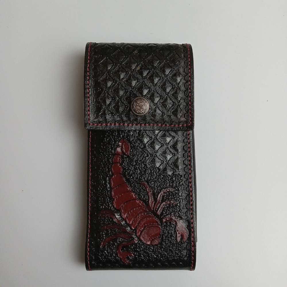 WESTERN LEATHER CELL PHONE CASE,‎ FUNDA VAQUERA DE CUERO COWBOY RODEO PHONE CASE